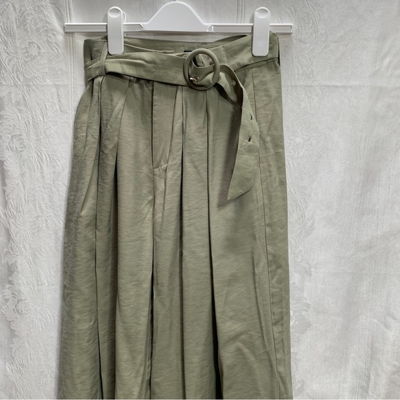 Nasty Gal High Waisted extra wide Trouser Size 2 Green NWT - Picture 5 of 5
